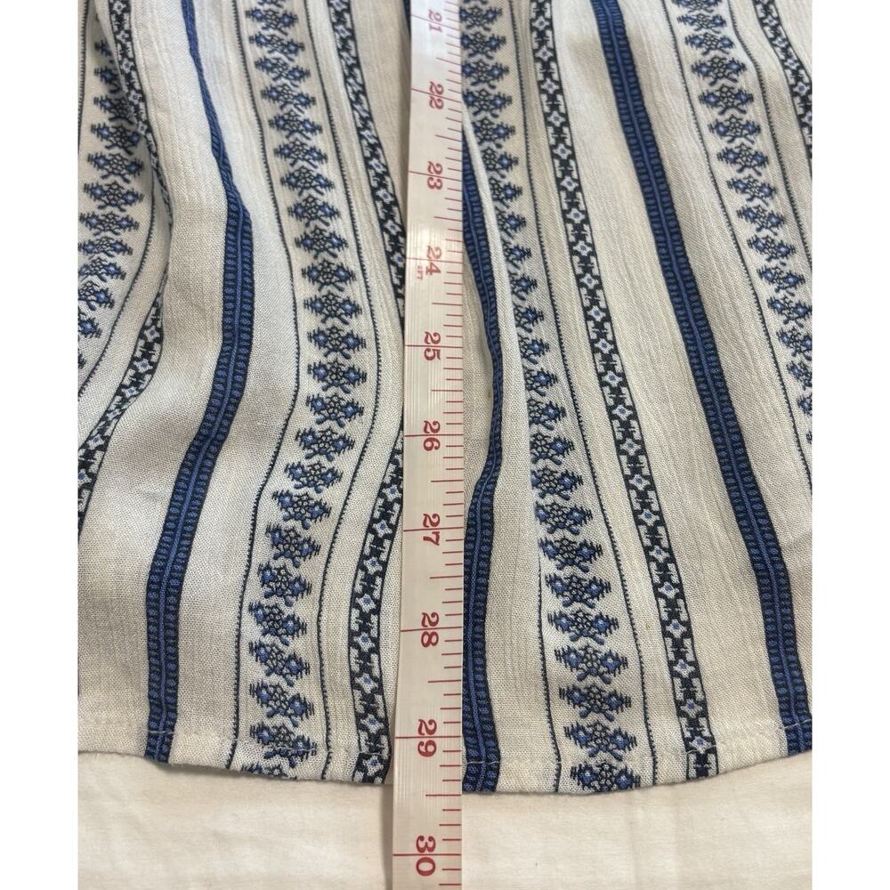 Striped Over the Shoulder Blouse Top Cover Up Coastal Boho Beach Plus Size 3X - Picture 8 of 8